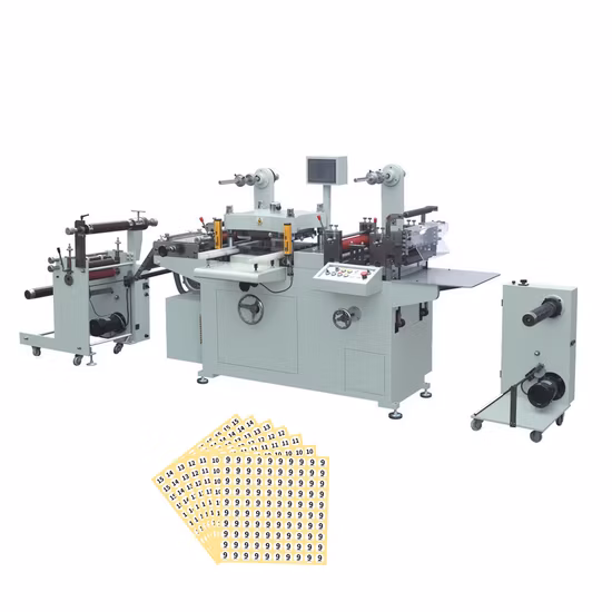 Rtmq-320 Auto Flat Bed Adhesive Label Sticker Paper Roll to Roll Kiss Die Cutting Machine with Hot Stamping/Punching/Laminating