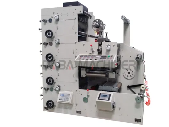 DBRY-320 Roll Cold Stamping Laminating Die Cutting Punching Slitting Color Label Flexo Printing Machine for Aluminum Foil Plastic Paper Cup Film Label Print