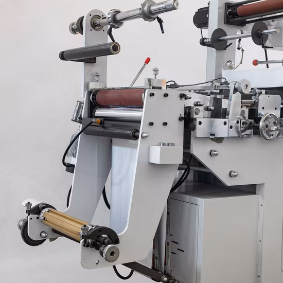 Rtmq-320 Auto Flat Bed Adhesive Label Sticker Paper Roll to Roll Kiss Die Cutting Machine with Hot Stamping/Punching/Laminating